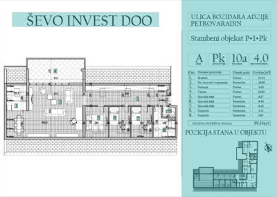 Stan 10a četvorosoban – 98,14m2 – cena 1500€/m2 sa uračunatim PDV-om