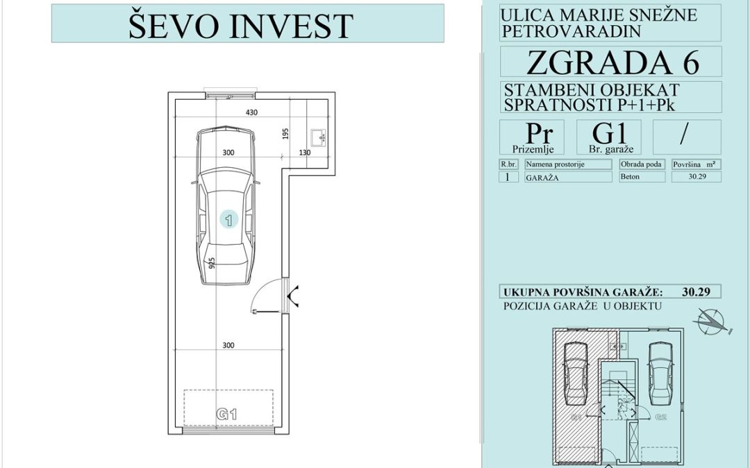 Garaža 1. 30.29m2