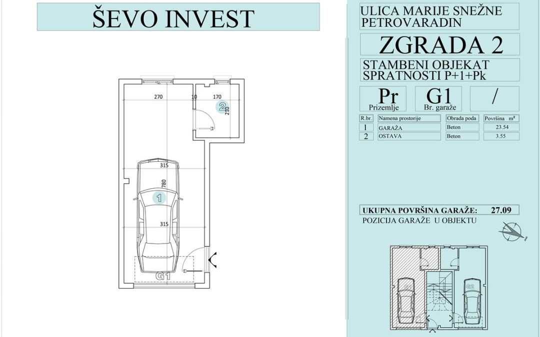 Garaža 1. 27.09m2