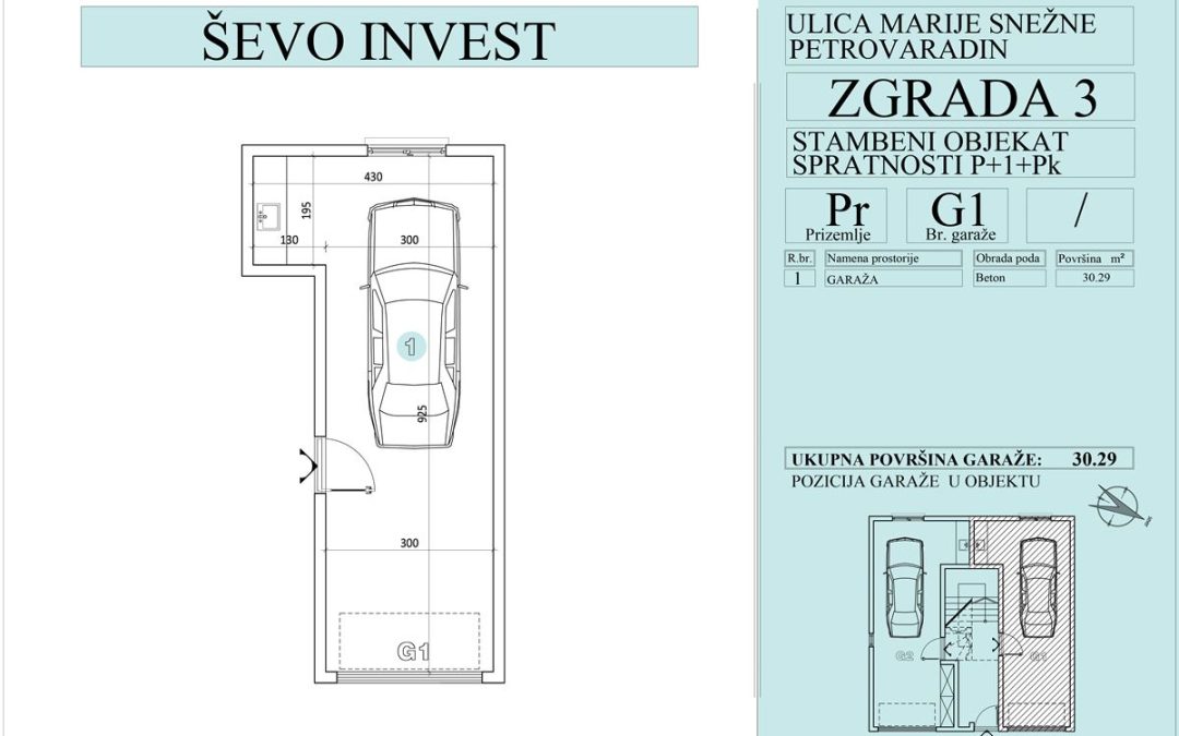 Garaža 1. 30.29m2