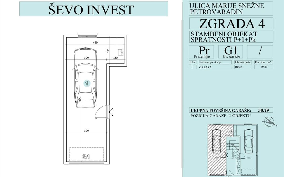 Garaža 1. 30.29m2